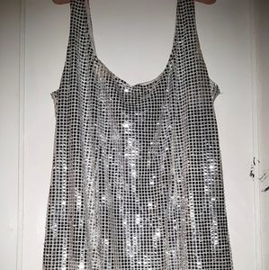 Retro Silver Sequin Dress